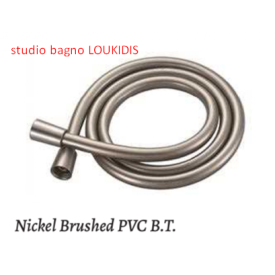 ΣΠΙΡΑΛ ΜΠΑΝΙΟΥ 1,50Μ PVC ΛΕΙΟ NICKEL BRUSHED