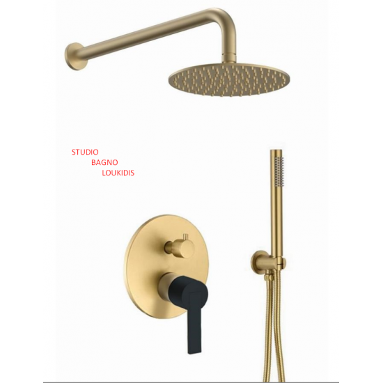 ΜΠΑΤΑΡΙΑ ΜΠΑΝΙΟΥ ΕΝΤΟΙΧΙΣΜΟΥ 2 ΡΟΩΝ HERMES GOLD BRUSHED-BLACK INTERFLEX