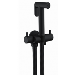 ΣΕΤ ΔΙΑΚΟΠΤΗΣ BIDET ME ΣΤΗΡΙΓΜΑ,ΤΗΛ.,ΣΠΙΡΑΛ ROUND DOUBLE BLACK INTERFLEX