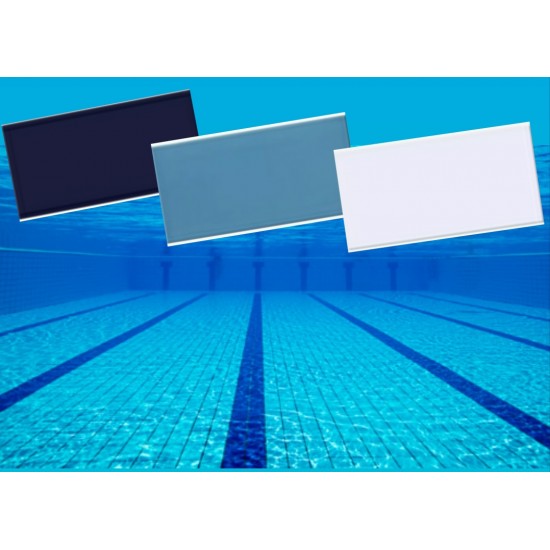 Πλακάκι πισίνας Pool Glossy White, Blue, Navy blue 12cm x 24,5cm