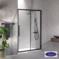 ΚΑΜΠΙΝΑ ΝΤΟΥΣΙΕΡΑΣ 100-110-120-130-140-150x1,95Y,1 σταθ.+1 συρόμ. φύλλο FLOW BLACKMATT 