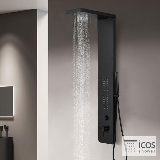 ΣΤΗΛΗ ΝΤΟΥΣ-ΥΔΡΟΜΑΣΑΖ 3 ΕΞΟΔΩΝ OPRA BLACK MATT ICOS