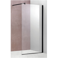 ΔΙΑΧΩΡΙΣΤΙΚΟ 70,80,90,100,120 CM Χ 190Y WALK-IN CROWN 8MM ΜΑΥΡΟ ΜΑΤ NANOTECHNOLOGY