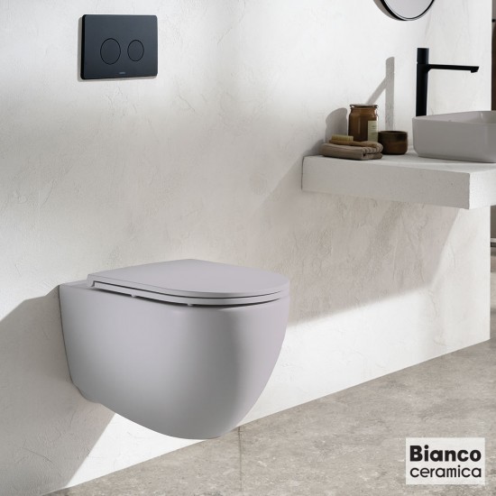 ΛΕΚΑΝΗ 53CM ΚΡΕΜΑΣΤΗ LENTA RIMLESS STONE GREY MATT