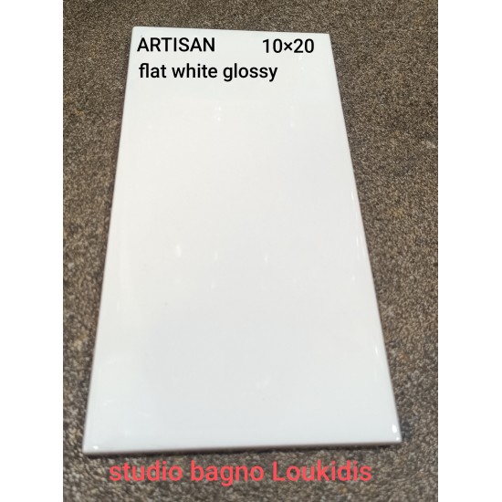 ΠΛΑΚΑΚΙ 10X20 ΜΠΑΝΙΟΥ-ΚΟΥΖΙΝΑΣ ARTISAN FLAT WHITE GLOSSY