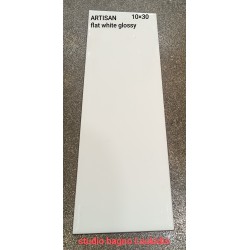 ΠΛΑΚΑΚΙ 10X30 ΜΠΑΝΙΟΥ-ΚΟΥΖΙΝΑΣ ARTISAN FLAT WHITE GLOSSY