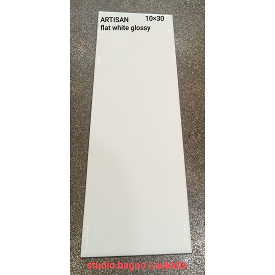 ΠΛΑΚΑΚΙ 10X30 ΜΠΑΝΙΟΥ-ΚΟΥΖΙΝΑΣ ARTISAN FLAT WHITE GLOSSY