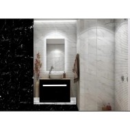 ΠΛΑΚΑΚΙ 20x60 ΜΠΑΝΙΟΥ-ΚΟΥΖΙΝΑΣ CARRARA Blanco Brillo / Negro 